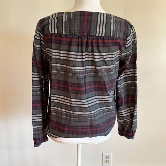 Madewell V-Neck Buttondown in Pineview Plaid small - Picture 4 of 4
